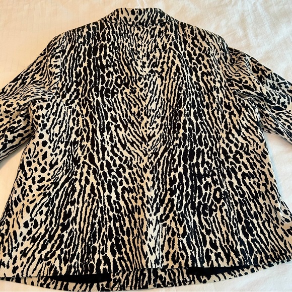 Talbots Blazer Leopard Animal Print Cream Black Jacket Stretch Plus size 16W - Picture 13 of 16